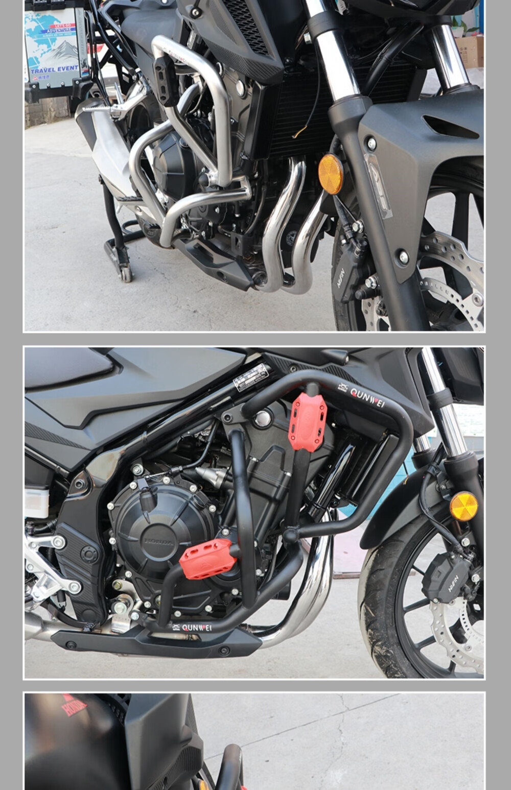 适用本田cb400f风挡改装摩托车前挡风玻璃挡风护手罩后货架尾箱曼影