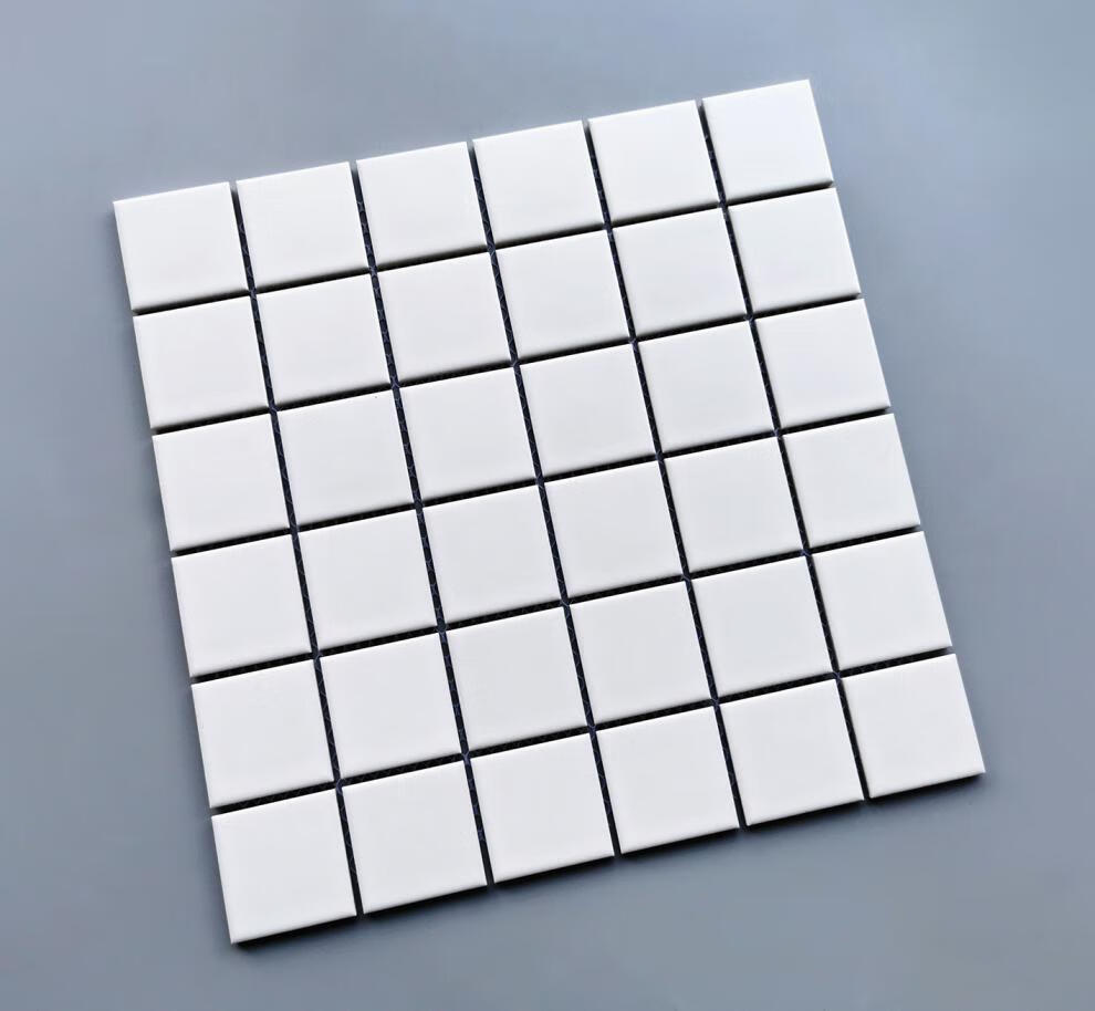 全瓷方块砖陶瓷马赛克瓷砖卫生间阳台厨房地墙砖黑白灰色小方砖有起发