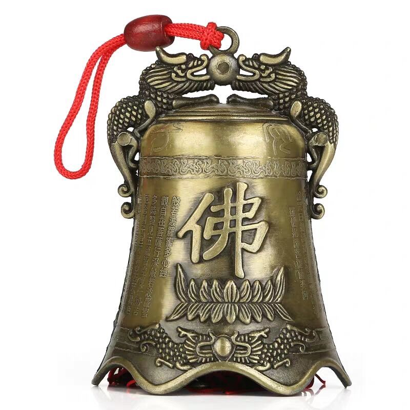 挂钟仿铜铃铛风铃佛钟铃铛挂件寺庙佛教风水用品饰品挂件大号观音佛字