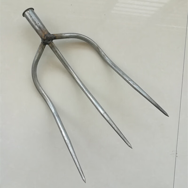 农用钢叉子三齿叉农用实心大号钢叉空心铁叉草叉子泥叉粪叉子全钢农具
