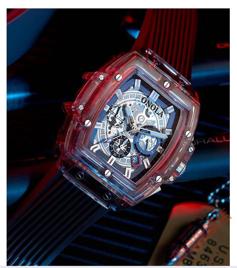 红魔手表 理查德红魔冰川手表男士机械十大全自动运动防水氚气米勒男