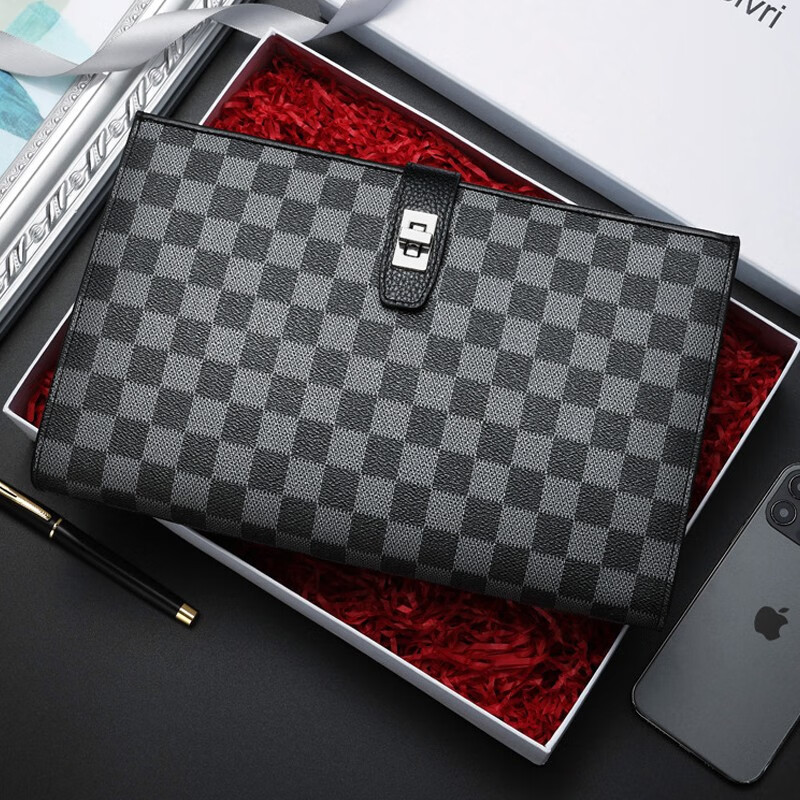 酷奇男包轻奢品牌男士手包新款休闲信封包男士潮牌时尚青年夹包软手拿