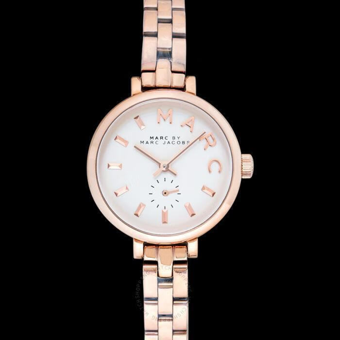 marcjacobs女士石英手表腕表表盘27mm防水50m表盘极简风细表带玫瑰金