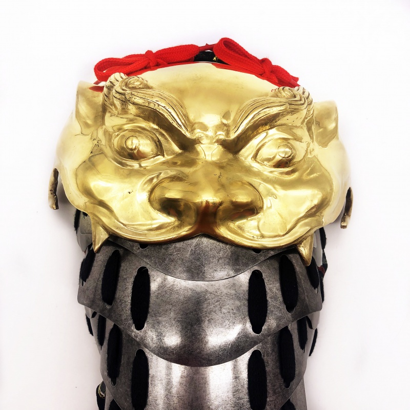 定制仁煜堂玉麒麟兽吞黄铜环臂甲甲胄盔甲直身甲汉服配件男护臂护腕