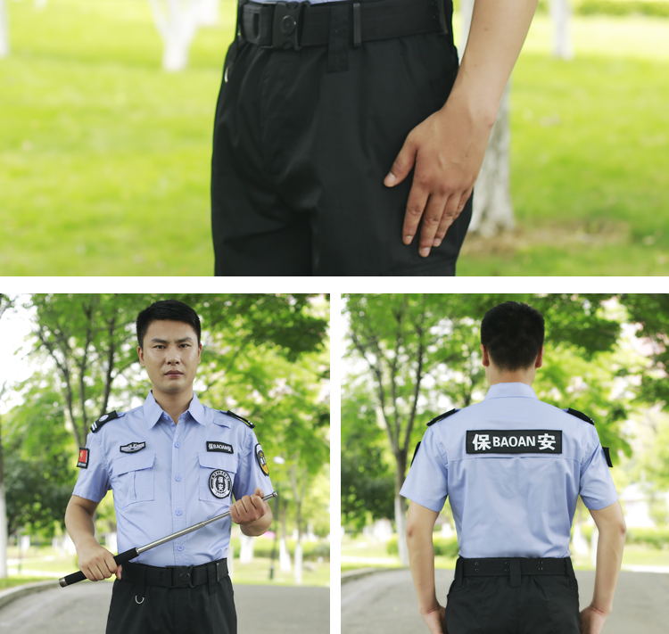 纪堡驰执勤门卫保安服夏装短袖新款白色作训服透气物业夏季工作服套装