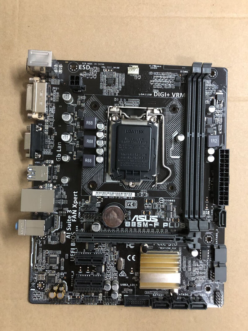 華碩b85主板 asus/華碩b85m-f plus lga1150四核i5 4590主板 黑色