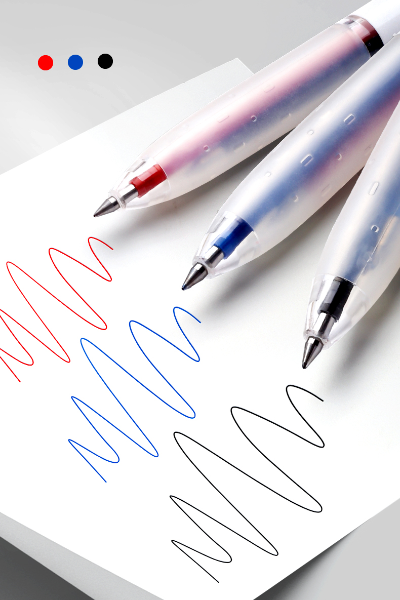 三色笔多色中性笔上课做笔记专用的笔彩色按动笔合一支多头多种颜色