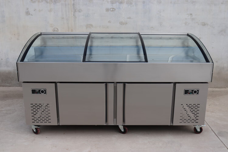 阶梯冰台烧烤点菜海鲜展示柜冷藏商用凉菜柜水果捞保鲜柜串串冰柜欢瑾