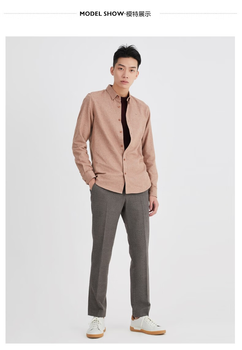 百家好男装mindbridge百家好男装衬衫韩版修身长袖商务衬衣男士上衣mu