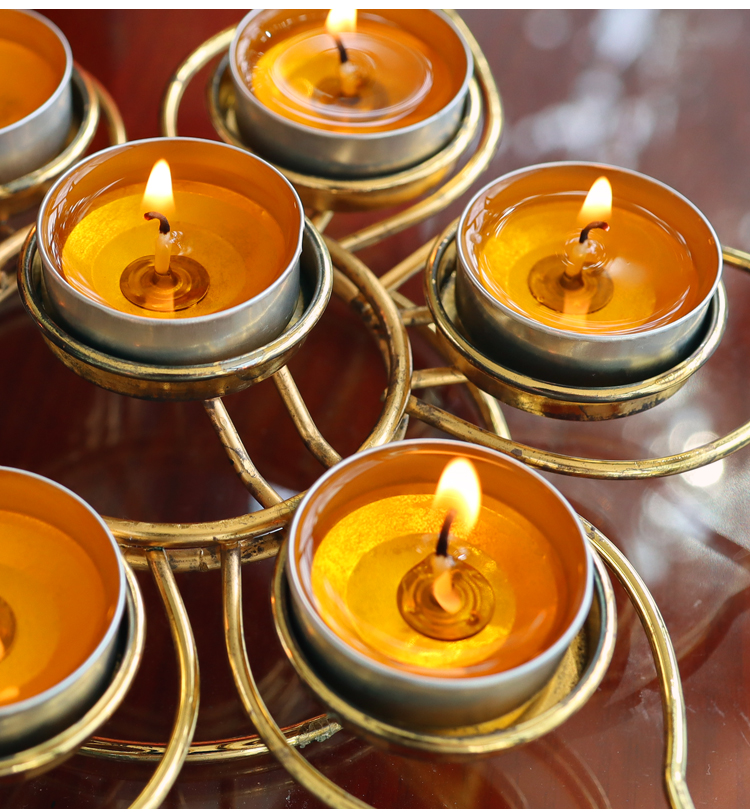 酥油灯4小时100粒供佛灯家用用品长明灯广东省寺院供灯铝蜡烛 红色款