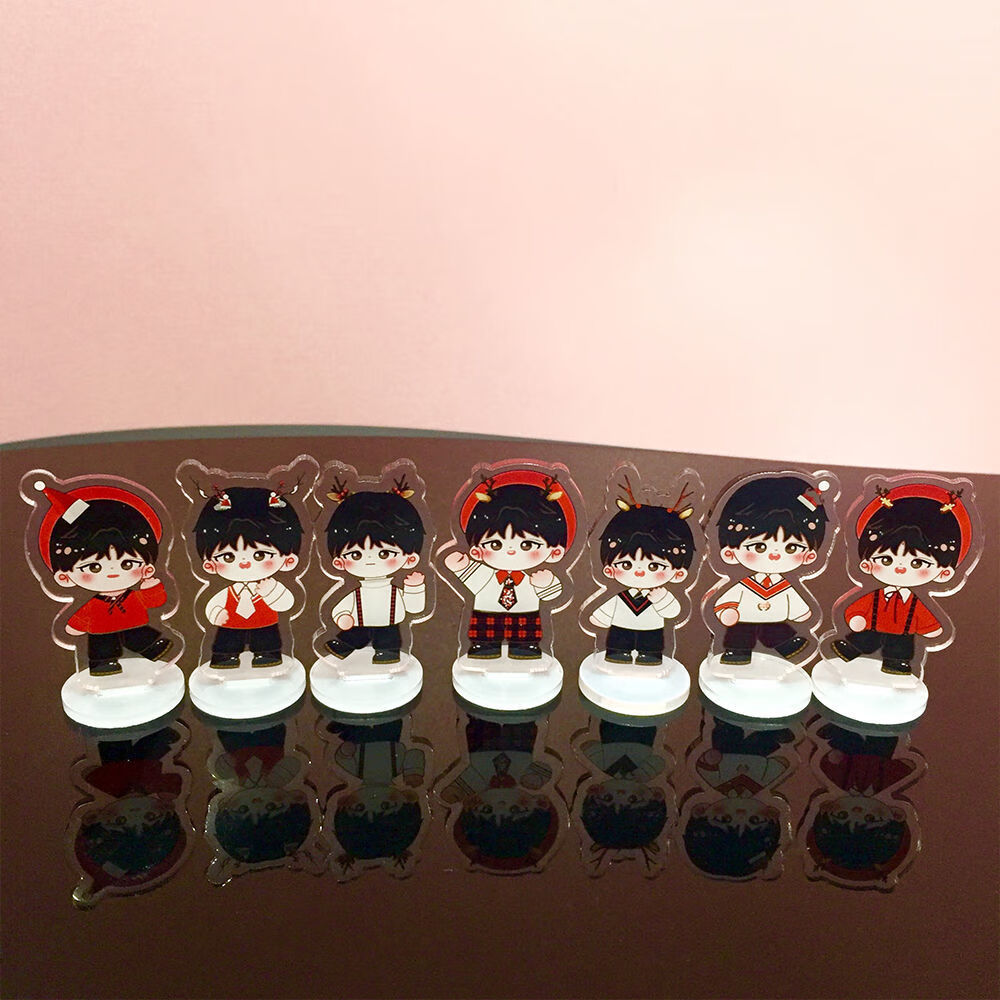 团立牌q版马嘉祺刘耀文宋亚轩圣诞节周边卡通双面 c款贺峻霖10cm一个