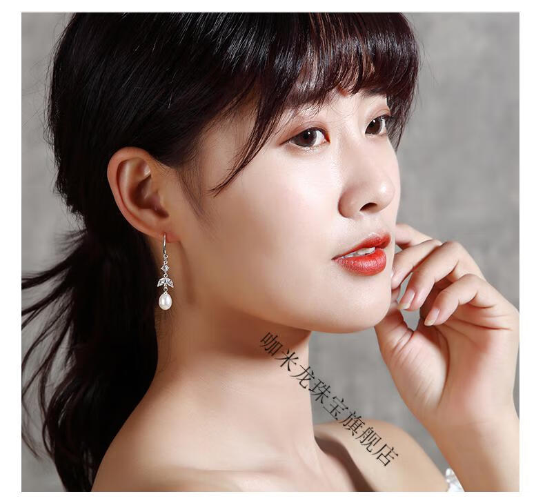 中年妈妈珍珠耳环女人性戴的时尚耳坠淑新款妇女节送给老婆母亲耳饰品