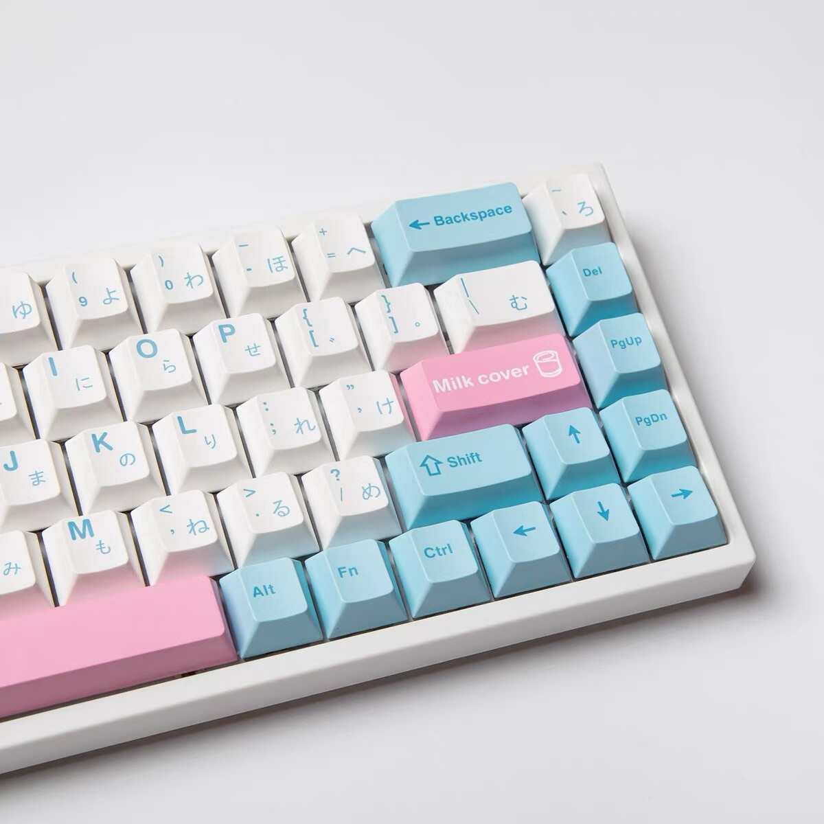 牛奶奶盖键帽浅笑高度pbt材质140键6884879698104108白色