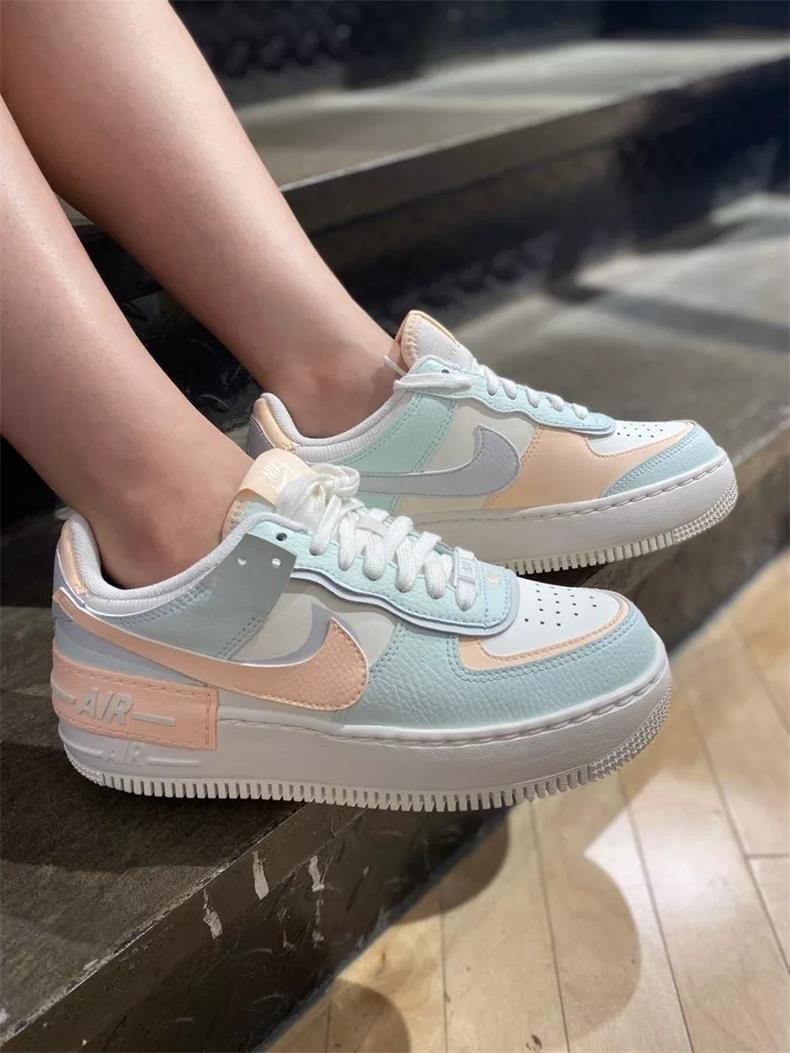 nike耐克女鞋air force 1空军一号马卡龙淡蓝粉双钩板鞋af1夏季复古