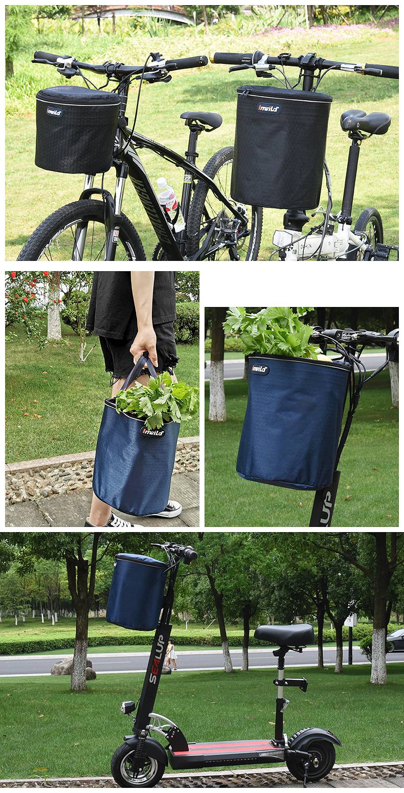 自行车篓车筐自行车车筐防水两用车篮子电动车帆布折叠车篓挂篮旅行车