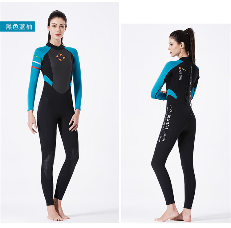 冬泳保暖泳衣 3mm加厚潜水服5mm男女冬泳长袖连体泳衣防寒保暖浮潜