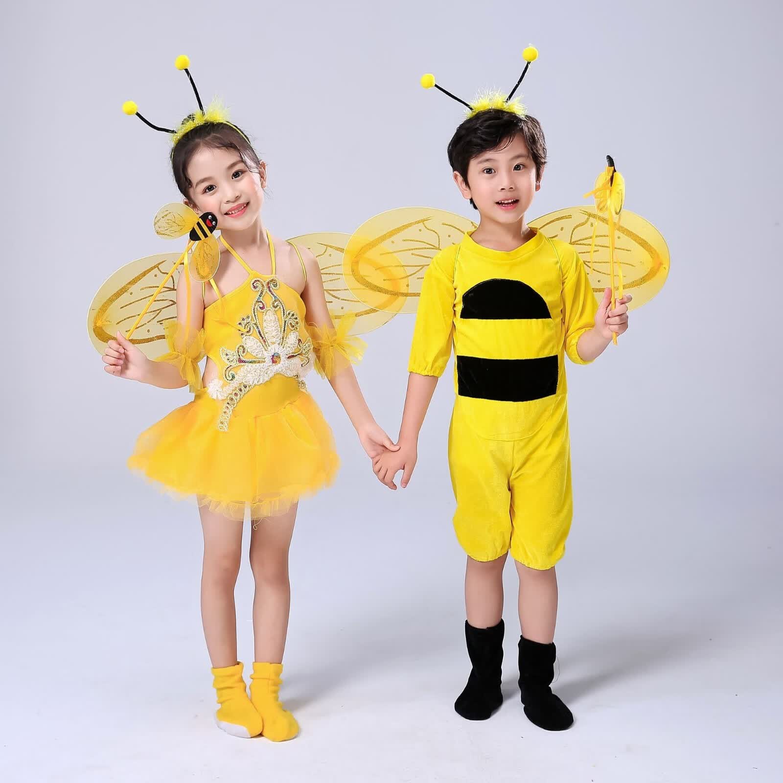 夏尔维纳(chanvenuel)儿童节演出服小蜜蜂舞蹈幼儿园宝宝小鸡表演卡通
