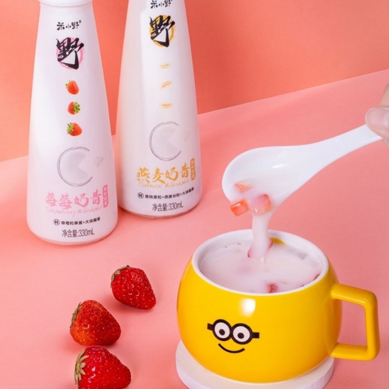 米小野果粒奶昔代餐酸奶饮料整箱批发早餐奶低脂益生菌乳酸菌牛奶果粒