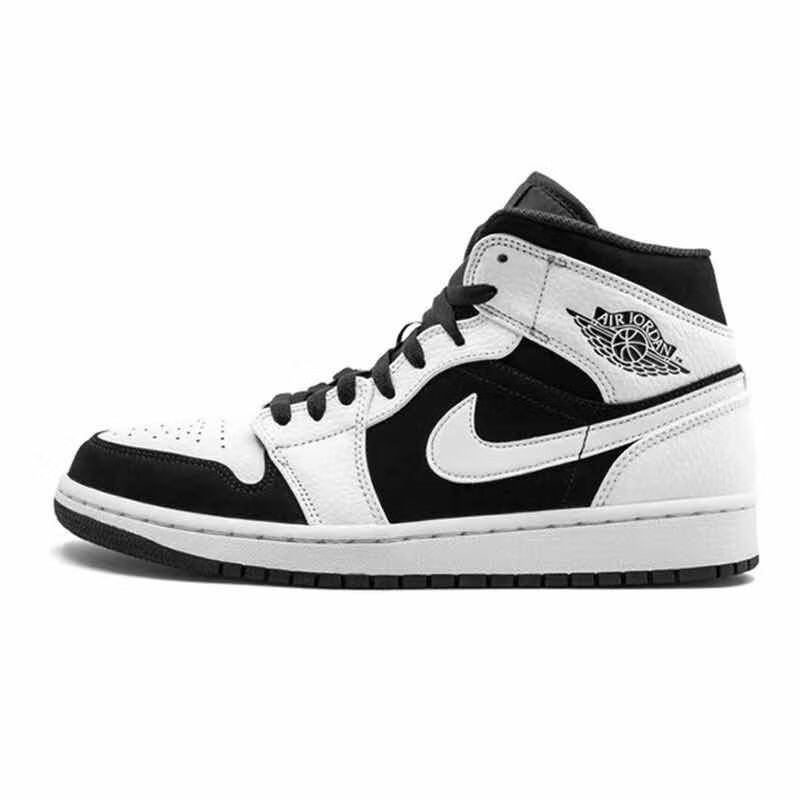 aj1 mid 乔1 黑白熊猫中帮男女鞋篮球鞋554725-113 aj1-中帮-黑白熊猫