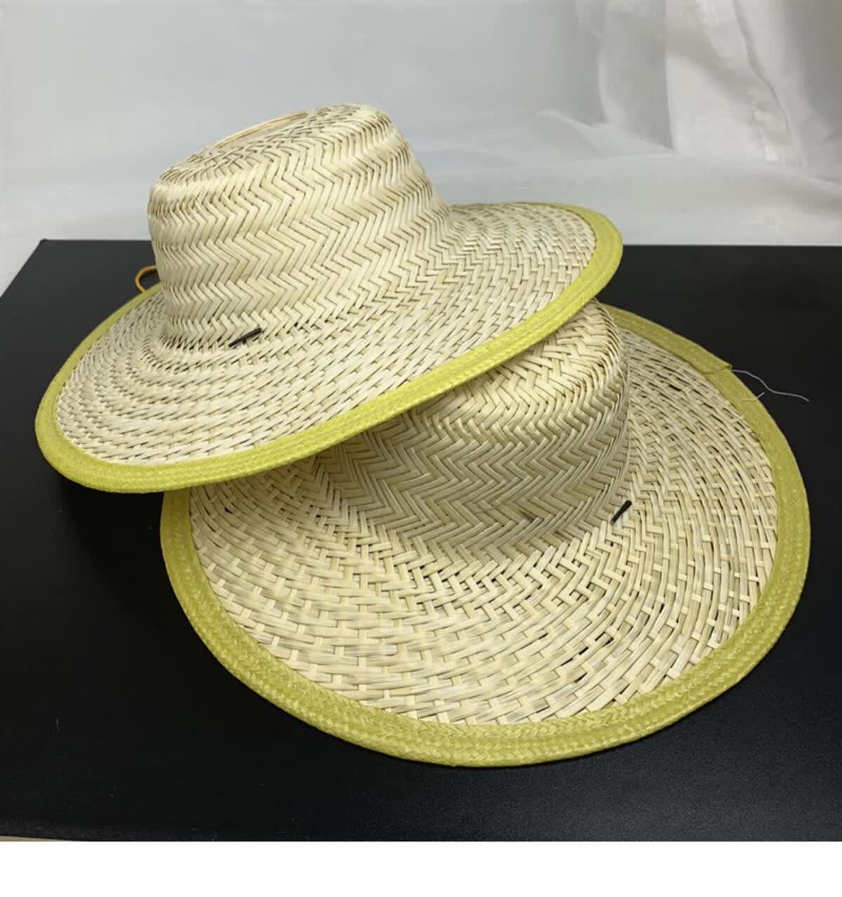 竹编帽子透气男士钓鱼遮阳帽夏天防晒大檐手工凉帽农民太阳帽男女