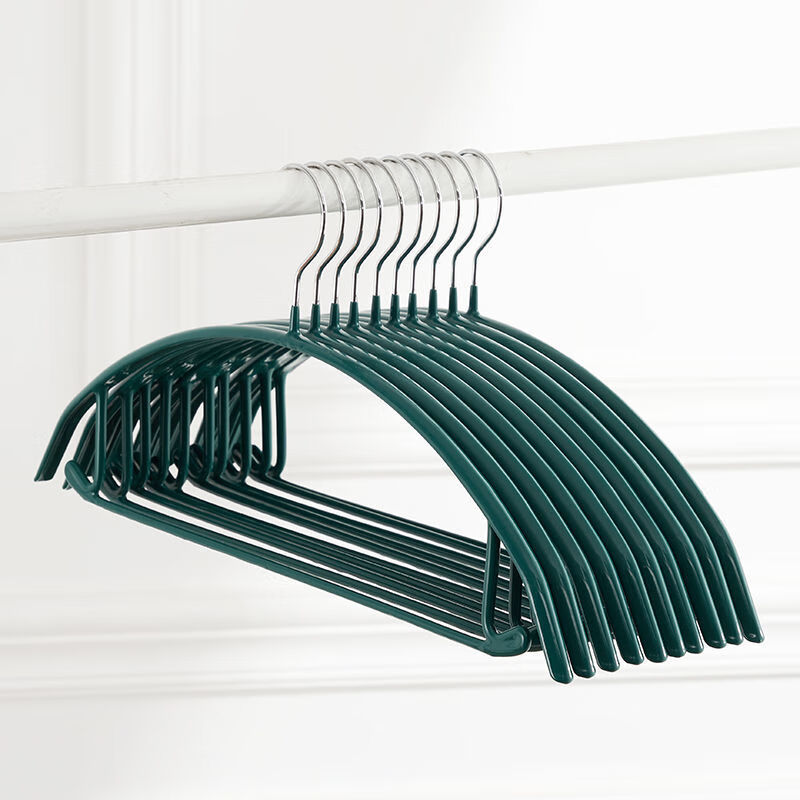 环保衣服架衣撑成人衣架塑料衣挂衣服挂学生803半圆浸胶衣架灰10个装