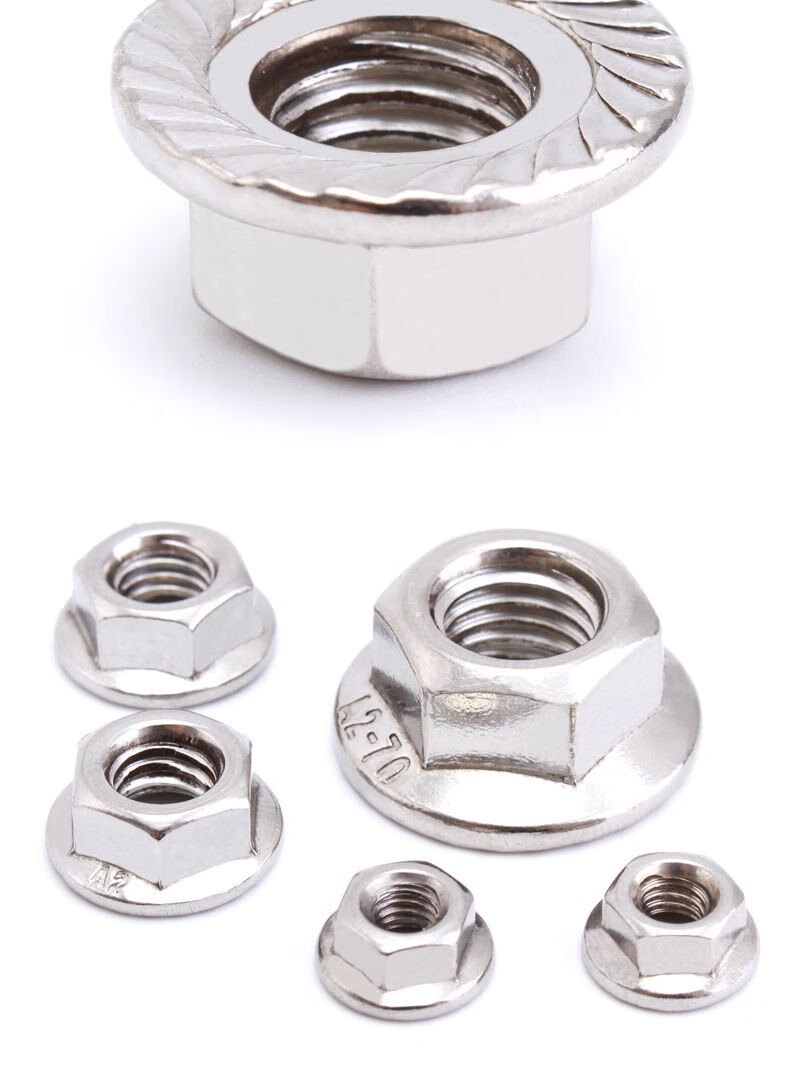 惠利得304316不锈钢法兰花齿螺母防滑防松锁紧螺母碳钢4级8级10级m