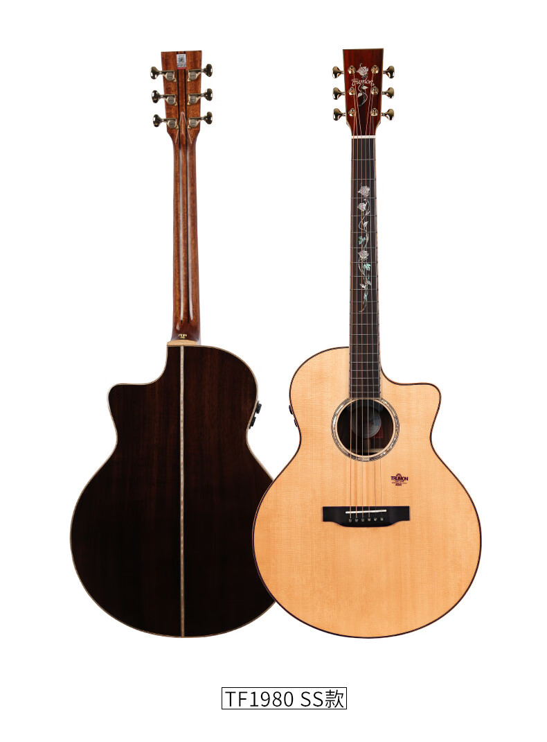 trumon楚门吉他全单民谣tf1980ss夏至云杉玫瑰木tf型加振电箱木吉他
