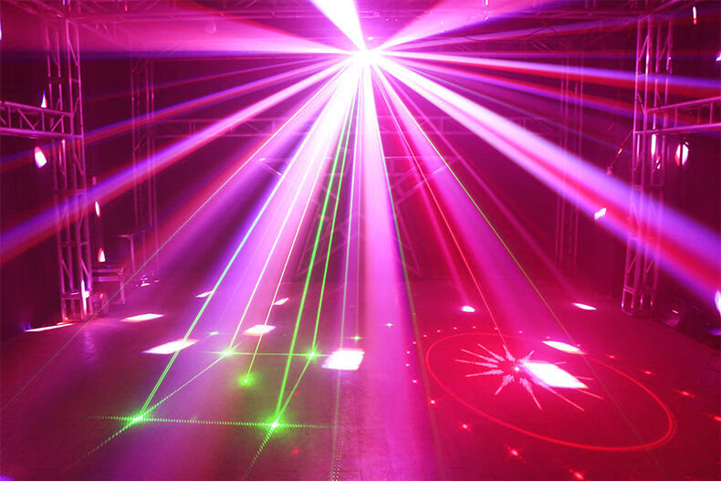 led激光蝴蝶灯酒吧ktv闪光灯激光灯镭射灯舞台灯光七彩蹦迪灯 双层