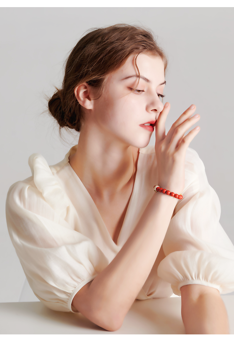 朱砂手链原矿天然紫金砂手串男女款本命佛蜜蜡情侣新年牛年礼物大日