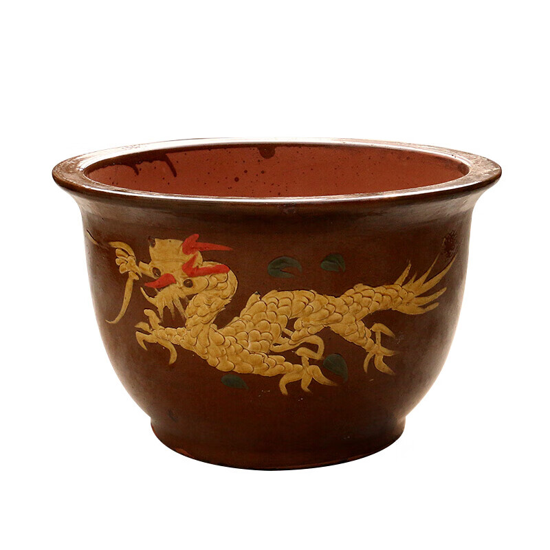 紫砂花盆花盆庭院落地花盆铁树花盆宜兴紫砂龙纹龙缸花盆精品龙缸11尺