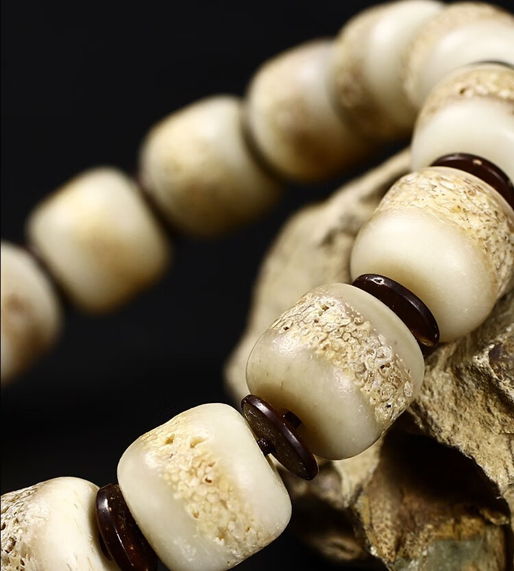 西藏牦牛骨手串嘎巴啦灵骨佛珠藏区骨制品文玩念珠骨质男士手链潮喜范