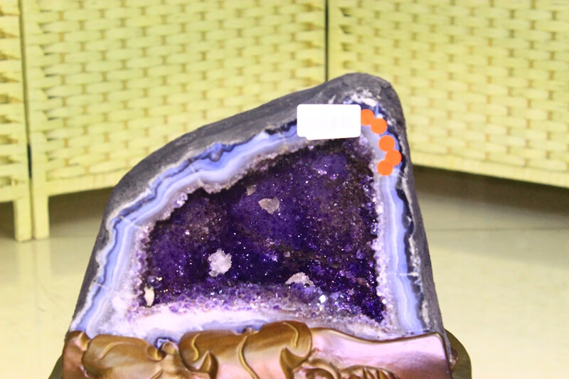 乌拉圭紫晶洞 紫水晶洞摆件 聚宝盆 玛瑙洞 消磁 紫罗兰 h20款 9.