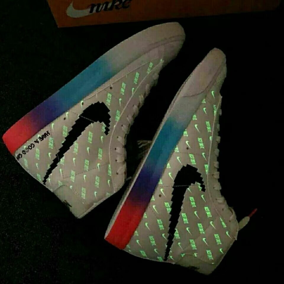 耐克(nike) 1白镭射纯白1电玩元素空军一号板鞋男女韩版 黑镭射高帮