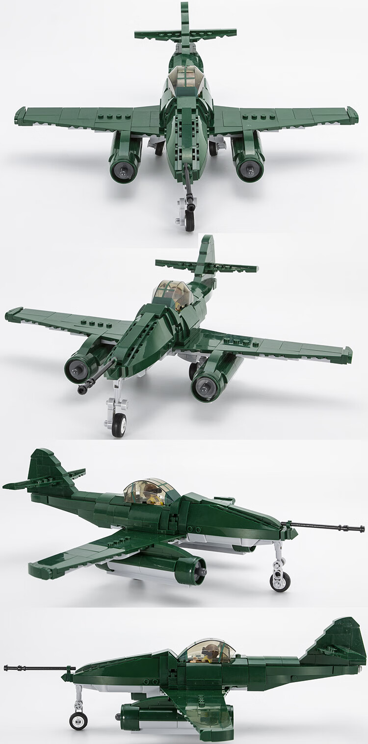 乐高lego飞机战斗机轰炸机bf109战斗机大型螺旋桨飞机p51野马tu轰炸机