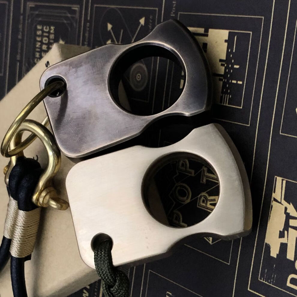 指虎费刻字户外黄铜edc自驾川防身单指防狼战术野营破窗便携男12毫米