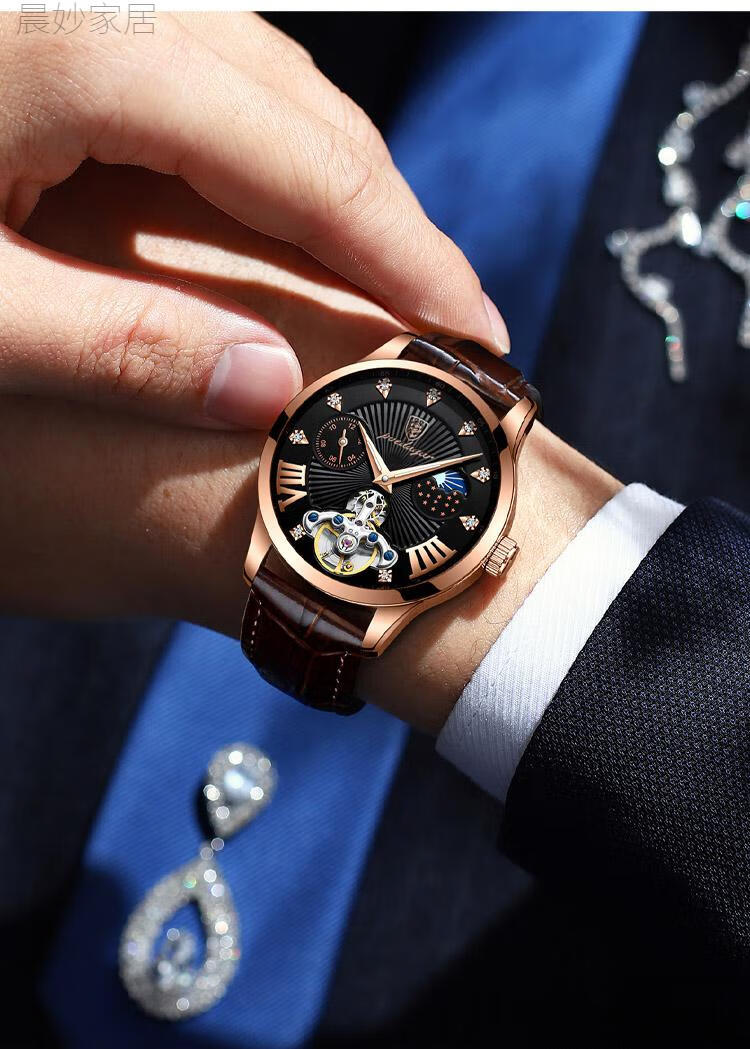 纯灿kangol袋鼠手表 手表男士全自动机械表商务休闲男士手表防水夜光