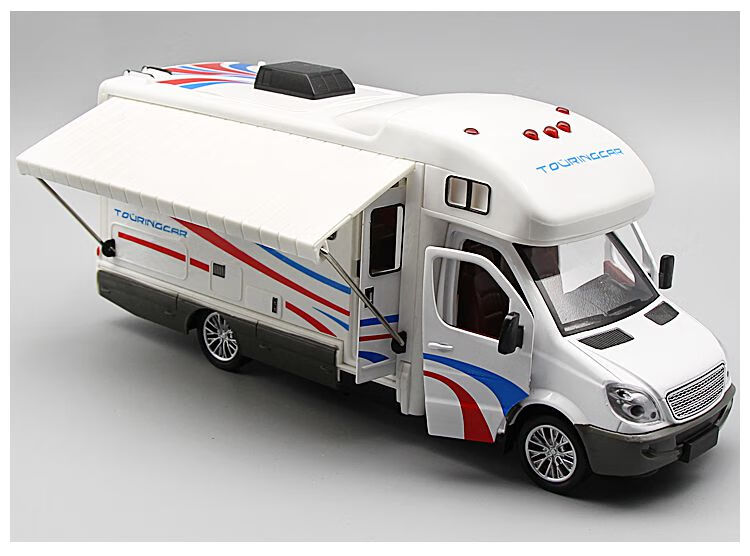 豪华房车儿童玩具旅行巴士合金小汽车仿真模型开门声光回力房车旅行车