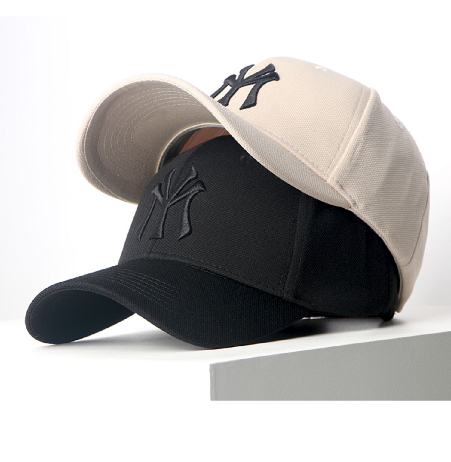 帽子男女韩版潮时尚鸭舌帽潮牌棒球帽字母显脸小 白帽黑标 my菠萝纹