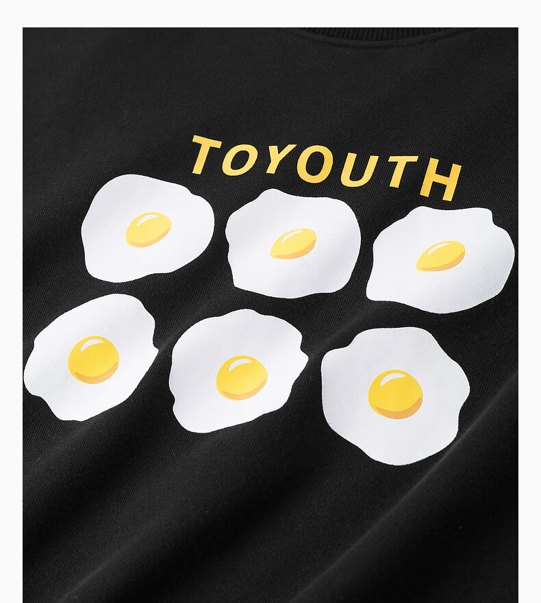 toyouth初语oversize卫衣女2022年春季新款煎蛋印花宽松圆领上衣灯下
