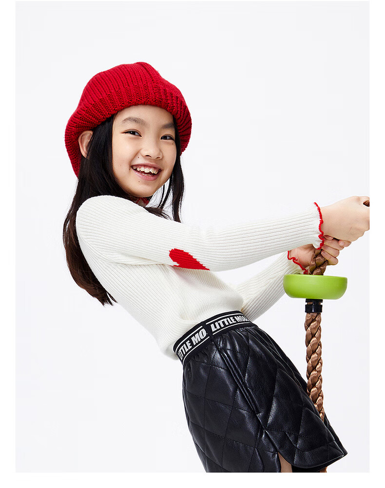 【双11预售】little moco童装22冬装新款女童纯绵羊毛衣高领打底衫kbb