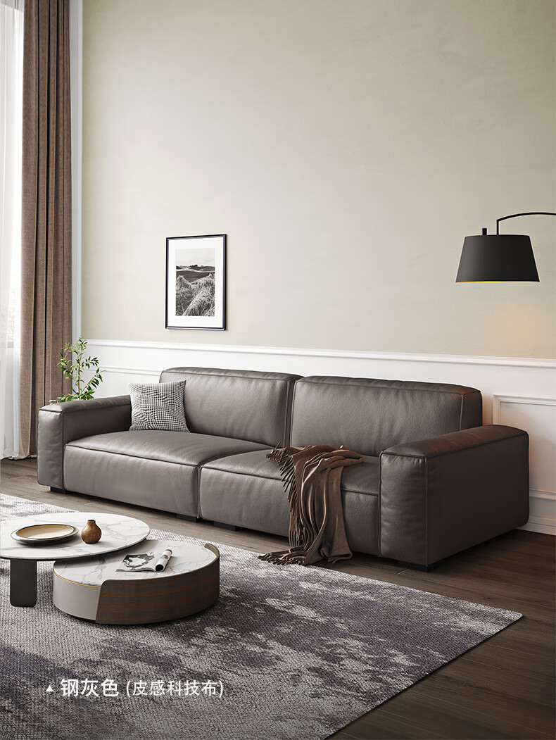 极简布艺沙发小户型双人位18m20客选纳米科技布实木框架海绵款偏硬