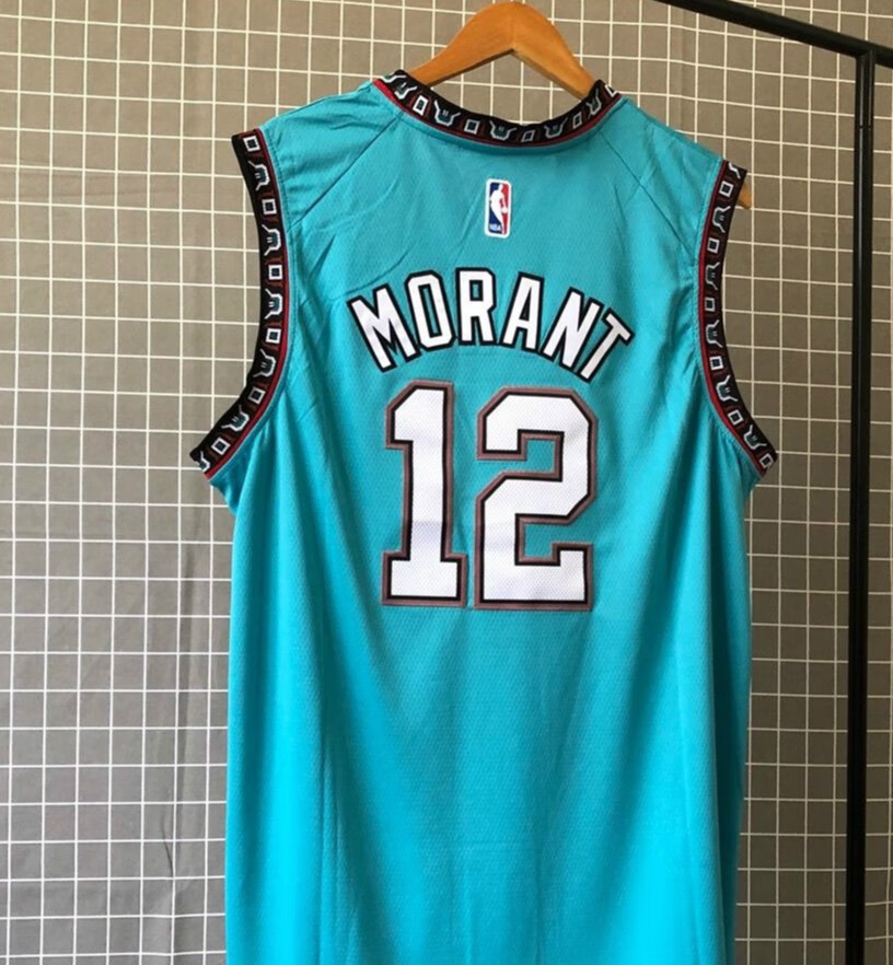 滕讯体育baopaijuan 灰熊12号 莫兰特篮球服 复古绿色新面料刺绣球衣