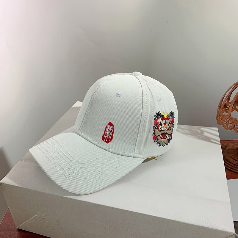 国潮醒狮帽舞狮帽子醒狮国潮鸭舌帽中国风棒球帽硬顶帽子男女百搭夏酷