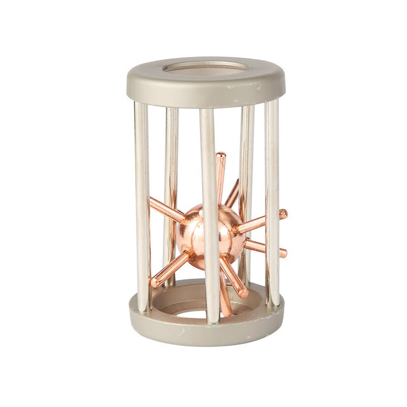 笼中取鸟鲁班锁笼中星笼中取球笼中取物魔术锌合金解环解锁玩具 银色