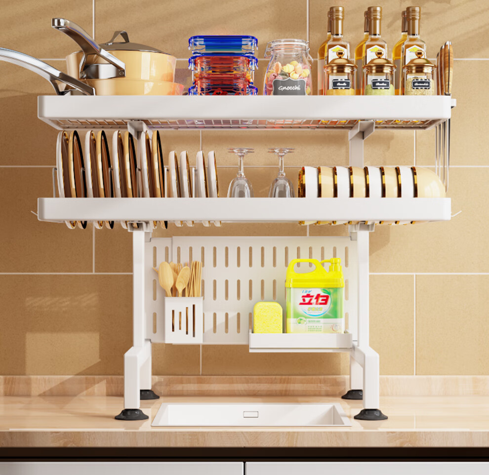 帅仕厨房水槽置物架碗架碗盘收纳架水槽沥水架碗碟架刀架砧板架筷子筒