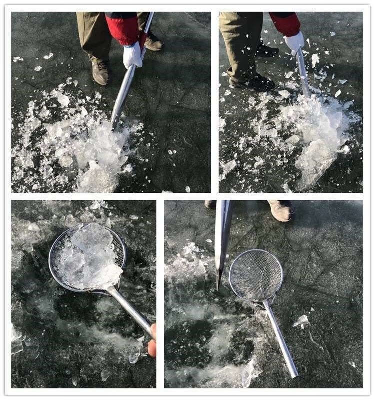 冰镩50锰钢大号加重血槽黑冰镩子破冰利器冬季户外冰钓中号冰镩子镀锌