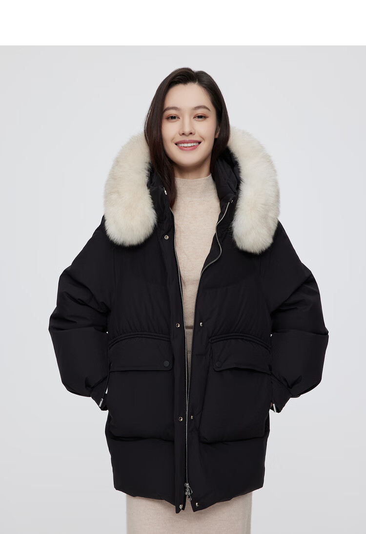 波司登羽绒服女2022年秋冬新款狐狸毛领时尚休闲厚款宽松冬装女中款