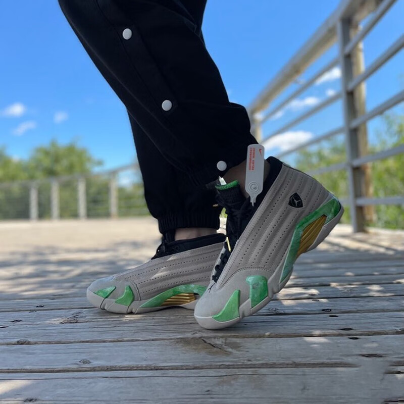 jordan 14 aj14 古铜色 小兵马俑 篮球鞋运动鞋 dj1034-200灰绿 翡翠