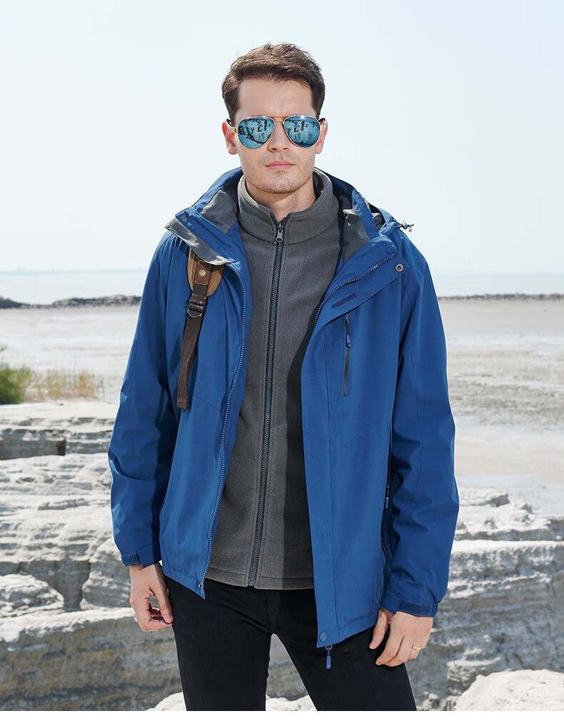 高端冲锋衣定制工作服工装订做外套印字刺绣logo三合一加厚防风防水