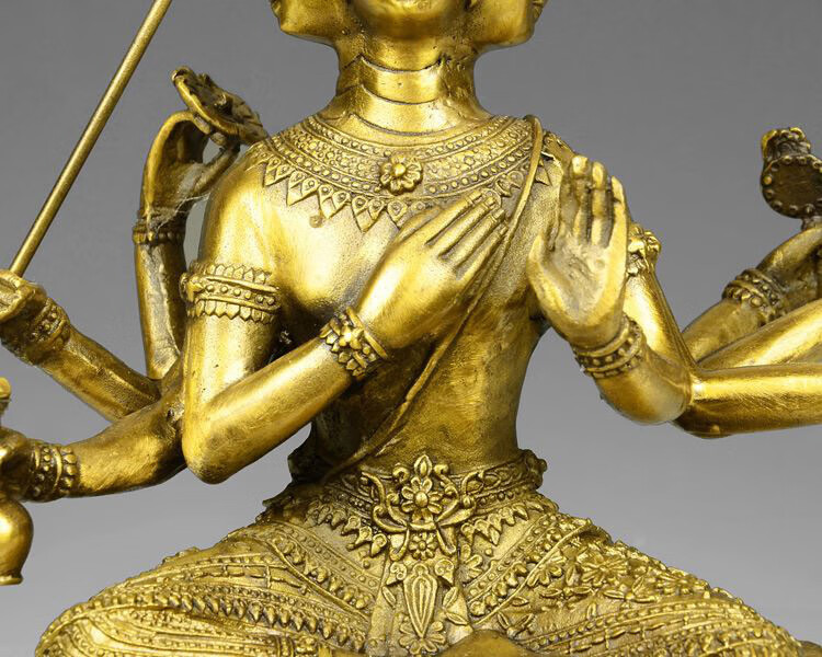 纯铜泰国四面佛有求必应大梵天王铜像摆件 佛堂居室用品艾怡诗 12厘米